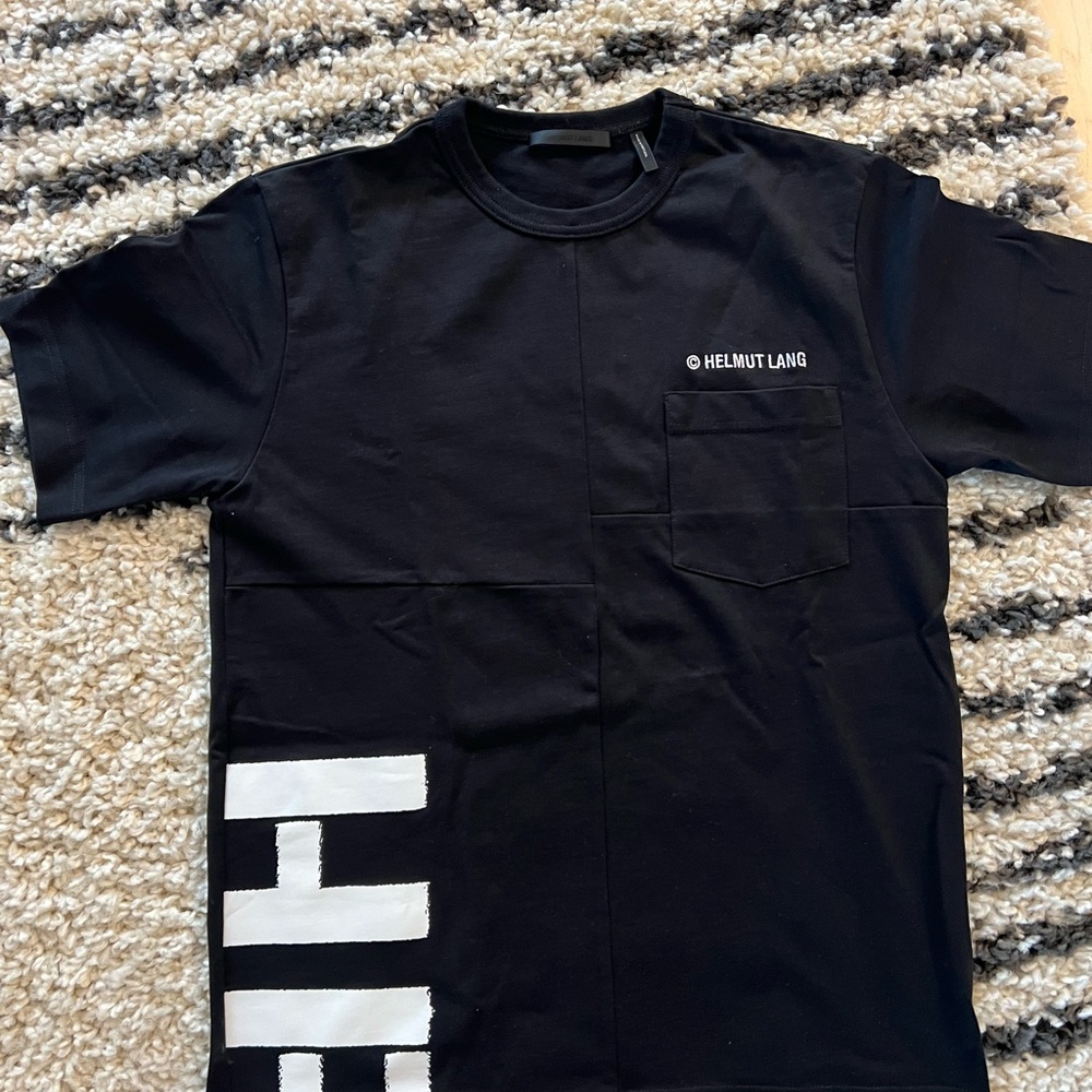 Helmut Lang Logo Patchwork Tee Black - image 2